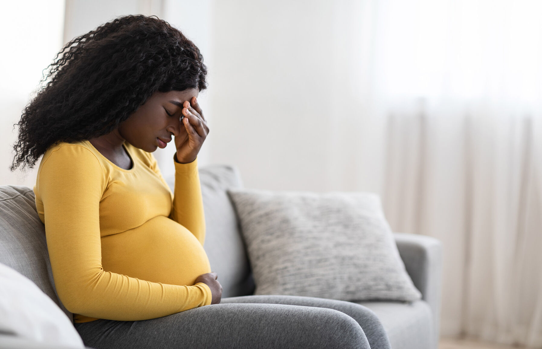 Stressed pregnant woman